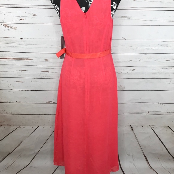 Classiques Entier Coral Sleeveless Belted Dress 8 - Picture 4 of 8